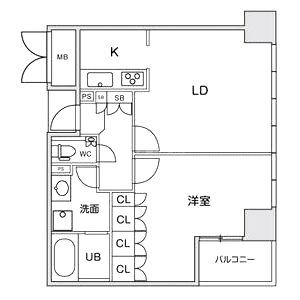 アステリオ北堀江ザ・メトロタワーの間取り図