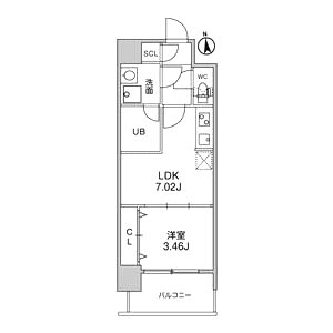 SK RESIDENCES 放出の間取り図