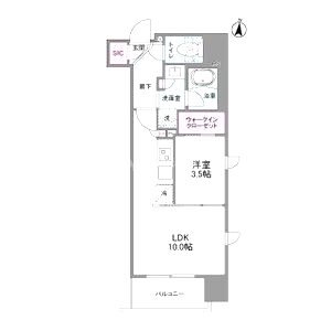 シーズンフラッツ新大阪の間取り図