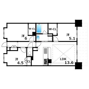 リビオシティ神戸名谷の間取り図