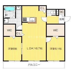 元町カデンツァIIの間取り図