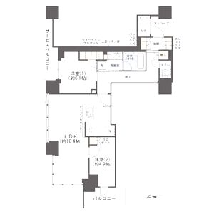 シエリアタワー大阪堀江の間取り図