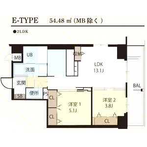 パークヒル新石切の間取り図