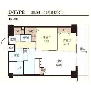 パークヒル新石切の間取り図