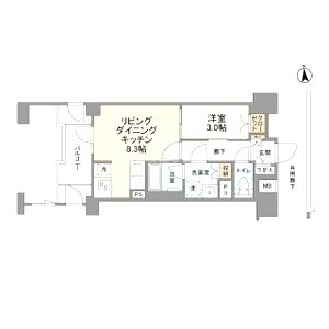 レーベン京都河原町の間取り図