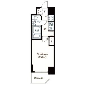 S-RESIDENCE神戸磯上通の間取り図