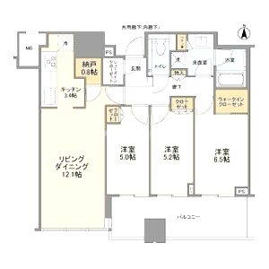 梅田ガーデンレジデンスの間取り図