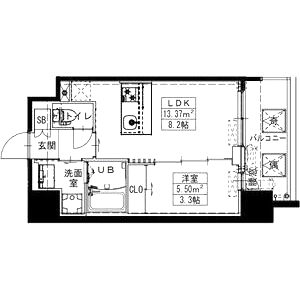 S-RESIDENCE難波西alterの間取り図