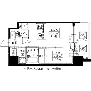 S-RESIDENCE難波西alterの間取り図