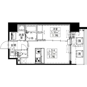 S-RESIDENCE難波西alterの間取り図