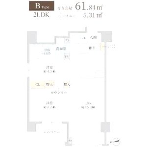 Parkhouse南森町の間取り図