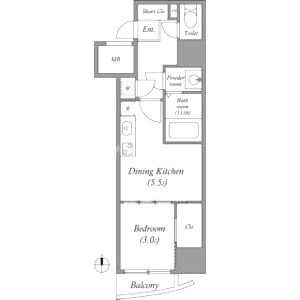 SERENiTE本町refletの間取り図